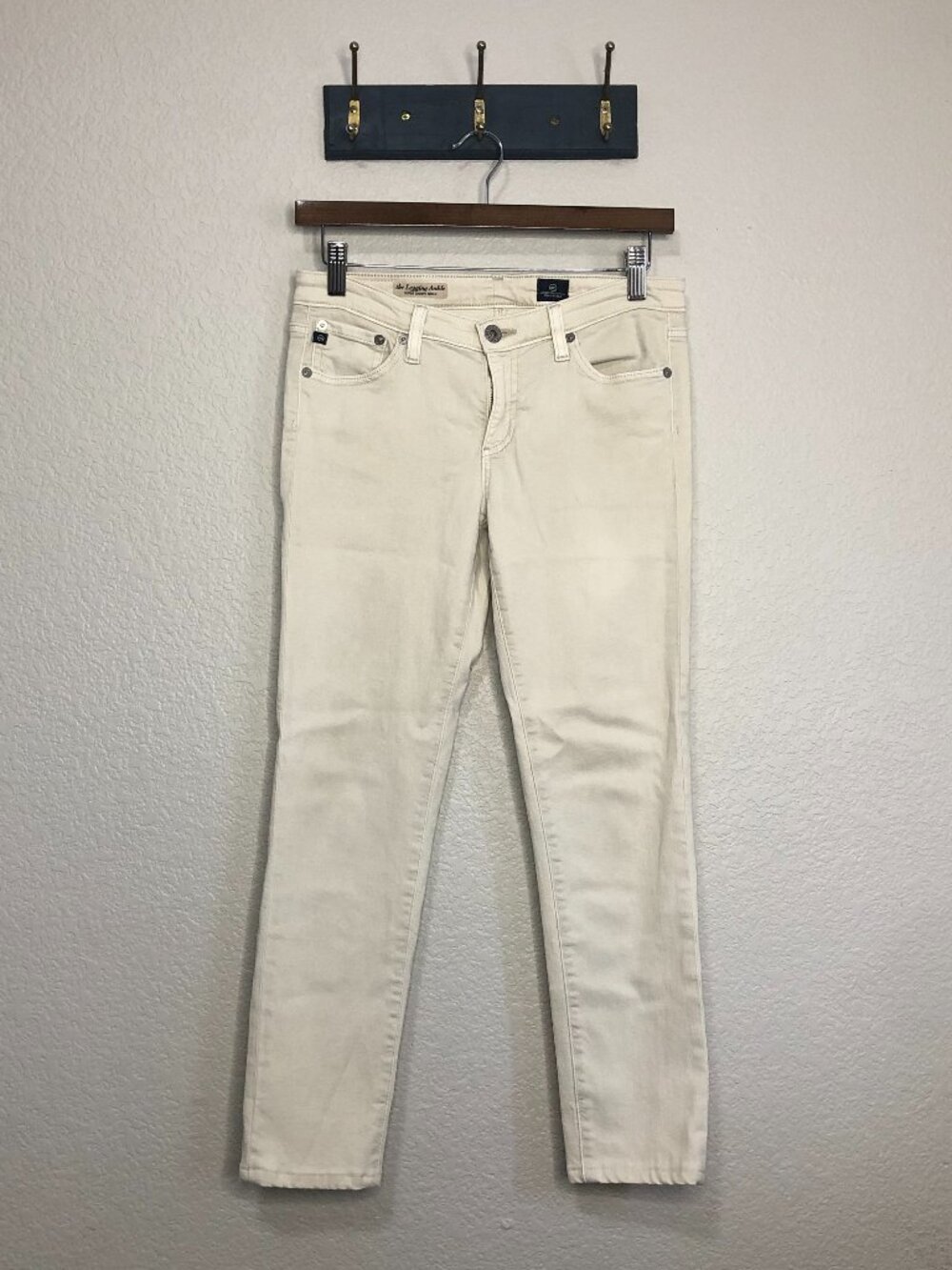 AG Adriano Goldschmied The Legging Ankle Super Skinny Off White Jeans Women's 27